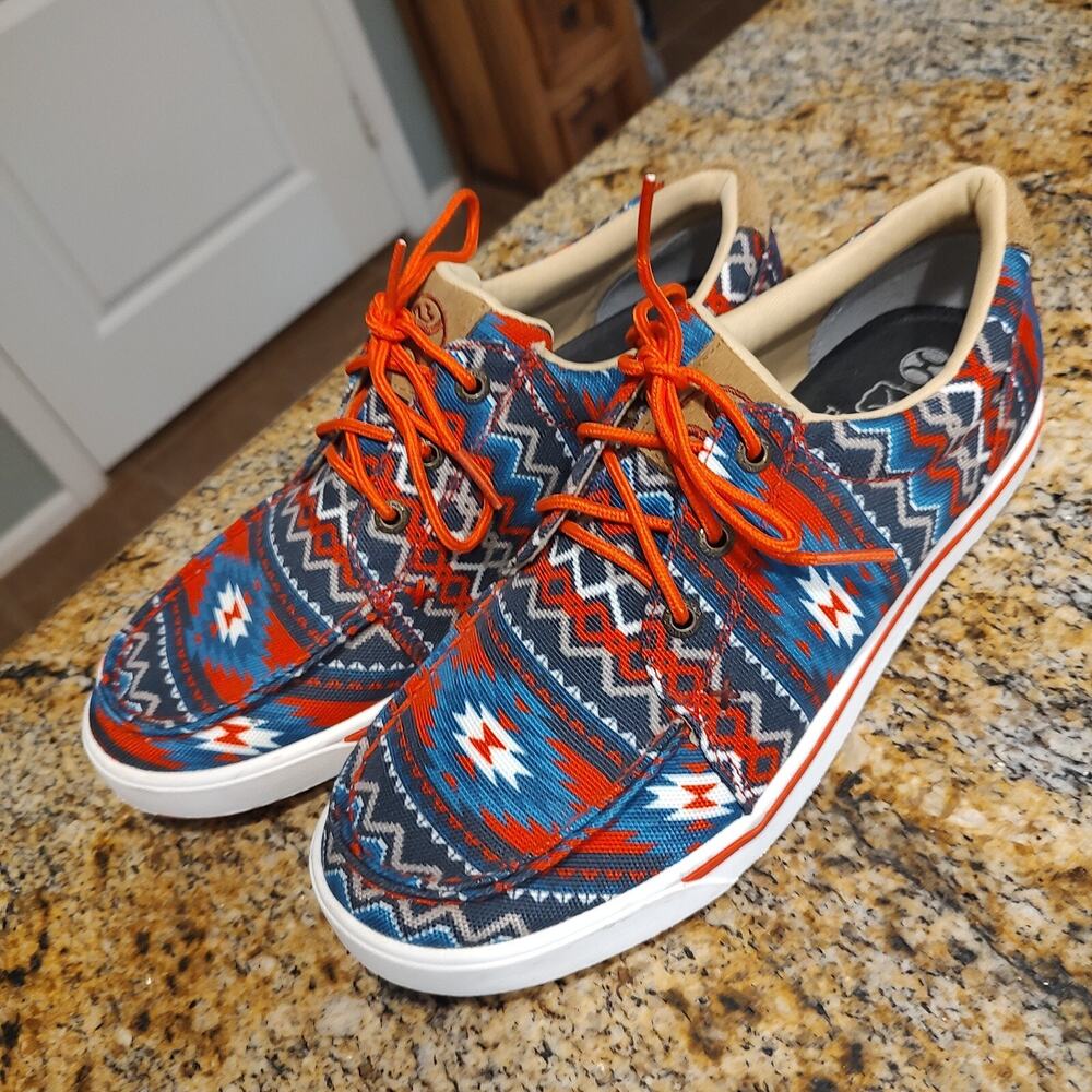 Twisted X Hooey Loper Aztec Red Multi-Color Shoes WHYC026 Women's Sz 8.5M